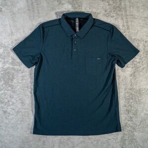 Vuori Shirt Mens Medium Blue Ace Polo V164 Performance Golf Pocket Stretch